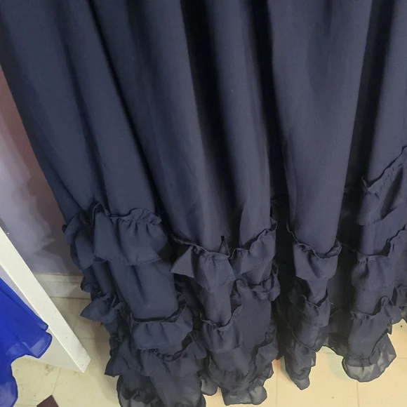 Elegant One Shoulder Blue Dress - Picture 3 of 3